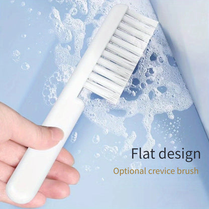 3pcs Toilet Brush Set with Long Handle – Durable Plastic Brushes with Suction Cup Holder, Ideal for Bathroom Seat and Bowl Cleaning
