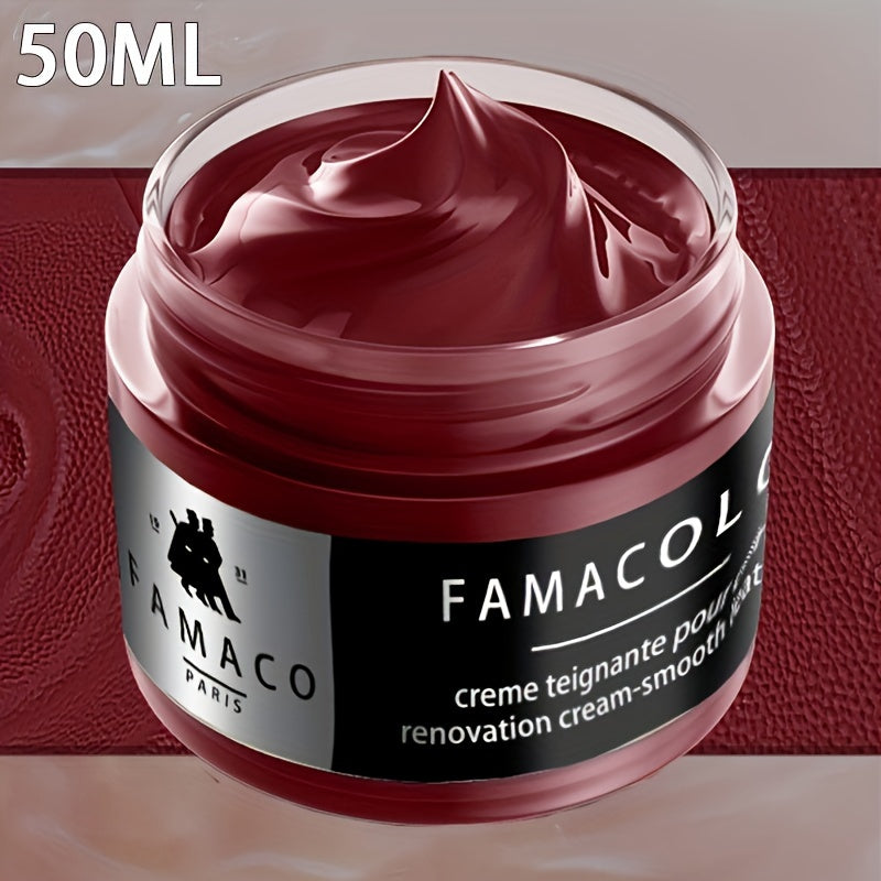 FAMACOL Leather Color Restorer Cream – 1.69oz Black Dye for Leather Repair & Refurbishment, Non-Toxic for Sofa, Shoes, Bags