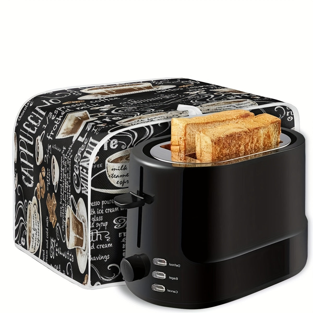 Coffee Pattern 2 Slice Toaster Cover - Dust Proof Kitchen Appliance Cover with Anti-Fingerprint Protection - Perfect Gift for Women