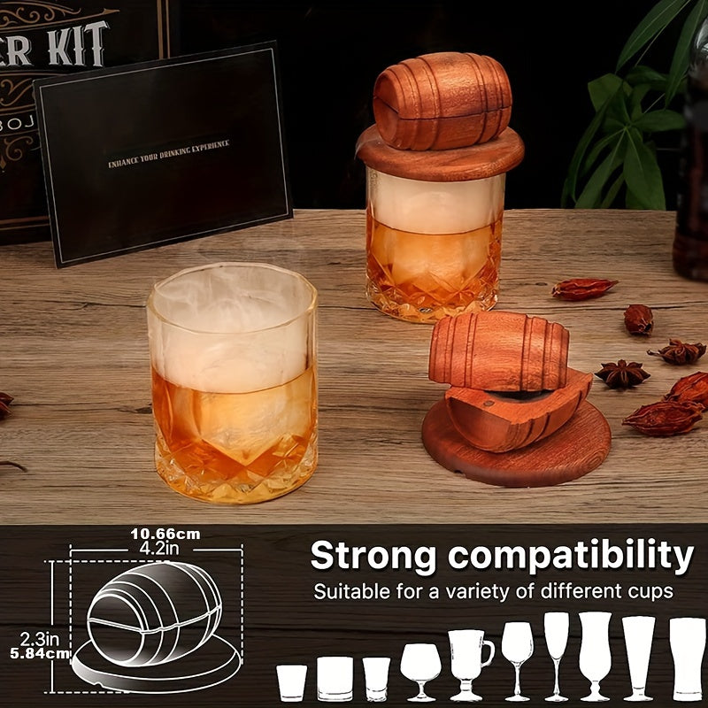 6 Flavors Wood Chips Whiskey Smoker Kit with Torch - Cocktail and Old Fashioned Drink Smoker Kit, Includes 2 Glasses, 2 Ice Ball Molds, Perfect Birthday Bourbon Gifts for Men, Dad (No Butane)