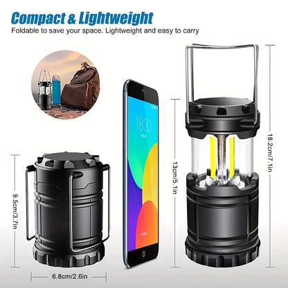 Buy 1 Get 1 Free – 2-Pack Ultra-Bright LED Camping Lanterns – Portable, Collapsible, Water-Resistant, Energy-Efficient Emergency Flashlights, Long-Lasting Battery Life ( AAA Batteries Not Included )