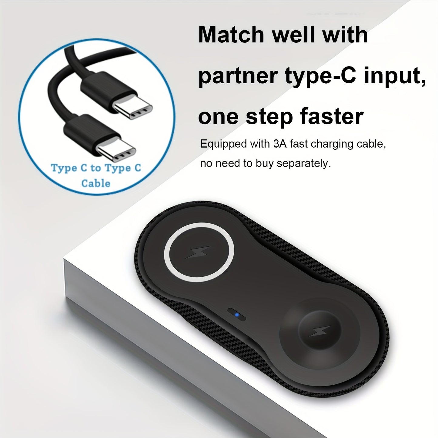 Dual Wireless Charging Pad – 2-in-1 Fast Charger for Samsung S23 Ultra, S22, S21, Note 20, Z Flip, Galaxy Watch 5/4, Galaxy Buds