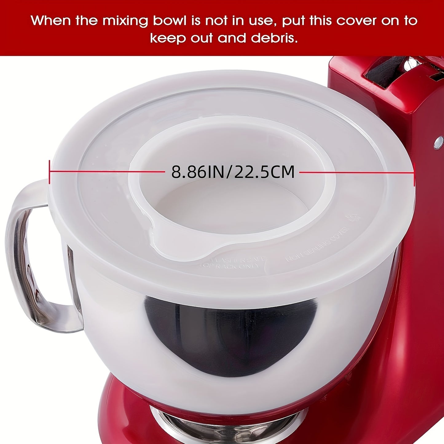 Mixer Splash Guard Set (1/2 Pcs) – Dishwasher Safe Plastic Bowl Covers with Pour Spout – Fits 4.5-5 Quart Tilt-Head Mixers – Transparent and White