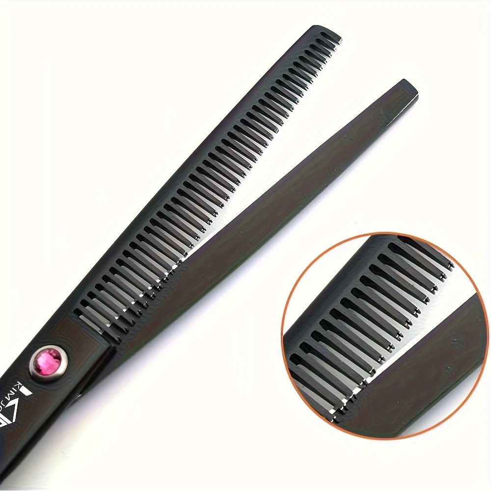 4pcs Professional 7-Inch Dog Grooming Scissors Set - Straight, Thinning, Curved, and Chunkers with Comb