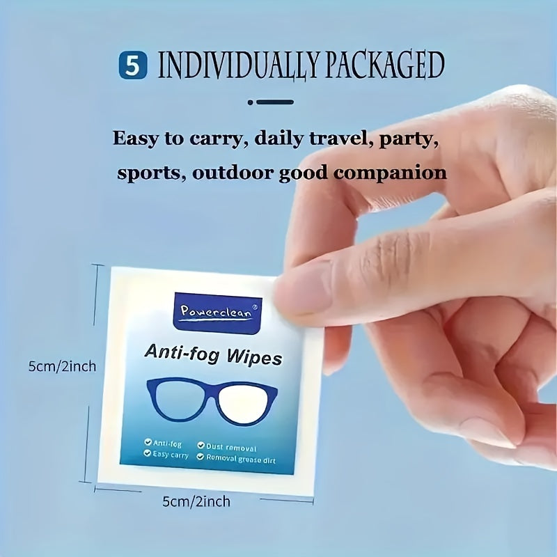100pcs Pre Moistened Lens Wipes - Anti Fog, Quick Dry, Scratch Free for Eyeglasses, Screens, and Optical Goggles