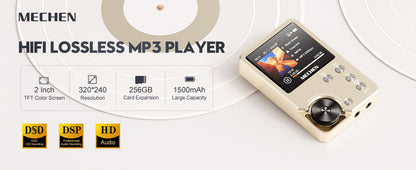 High-Quality Lossless MP3 Player MECHEN-M30 – HiFi with 64GB Memory Card, Supports Up to 256GB