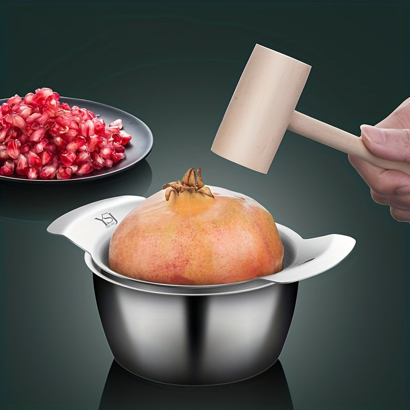 3pcs Pomegranate Peeling Tool Set - 304 Stainless Steel Deseeder, Aril Removal and Fruit Peeler for Easy Use