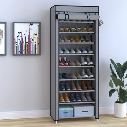 High-Capacity 9 Tier Shoe Rack Organizer with Dust Cover – Space-Saving, Easy Assembly – Stylish, Sturdy, and Durable for Household Closets and Entryways