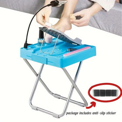Adjustable Foot Rest Pedicure Set - Salon Step Beauty Footrest Manicure Stool with Fan, Pedicure Pedals Stand for Home