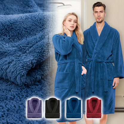 Ultra-Soft Fleece Bathrobe for Men and Women - Cozy, Warm, Machine Washable - Perfect for Bathroom or Bedroom