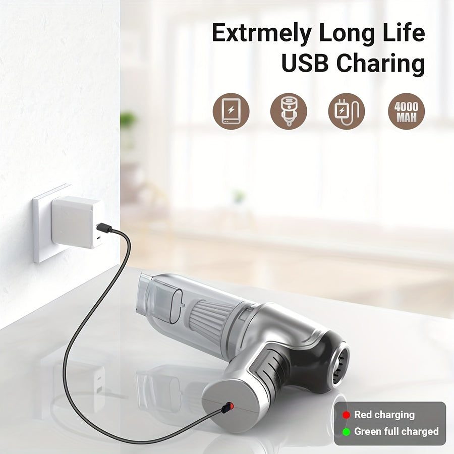 Ultra-Powerful 2-in-1 Cordless Handheld Vacuum Cleaner - High Suction, Lightweight, Portable, Rechargeable with Lithium Battery - Includes Dusting Brush and Floor Brush for Car and Home