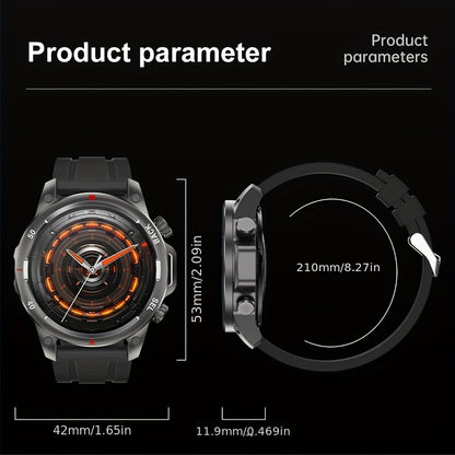 2024 GPS Smart Watch for Men – LED Lighting, 360x360 HD Screen, AI Voice, Wireless Call, NFC, Compass, Sport and Fitness Tracker, Ideal for Father’s Day Gift