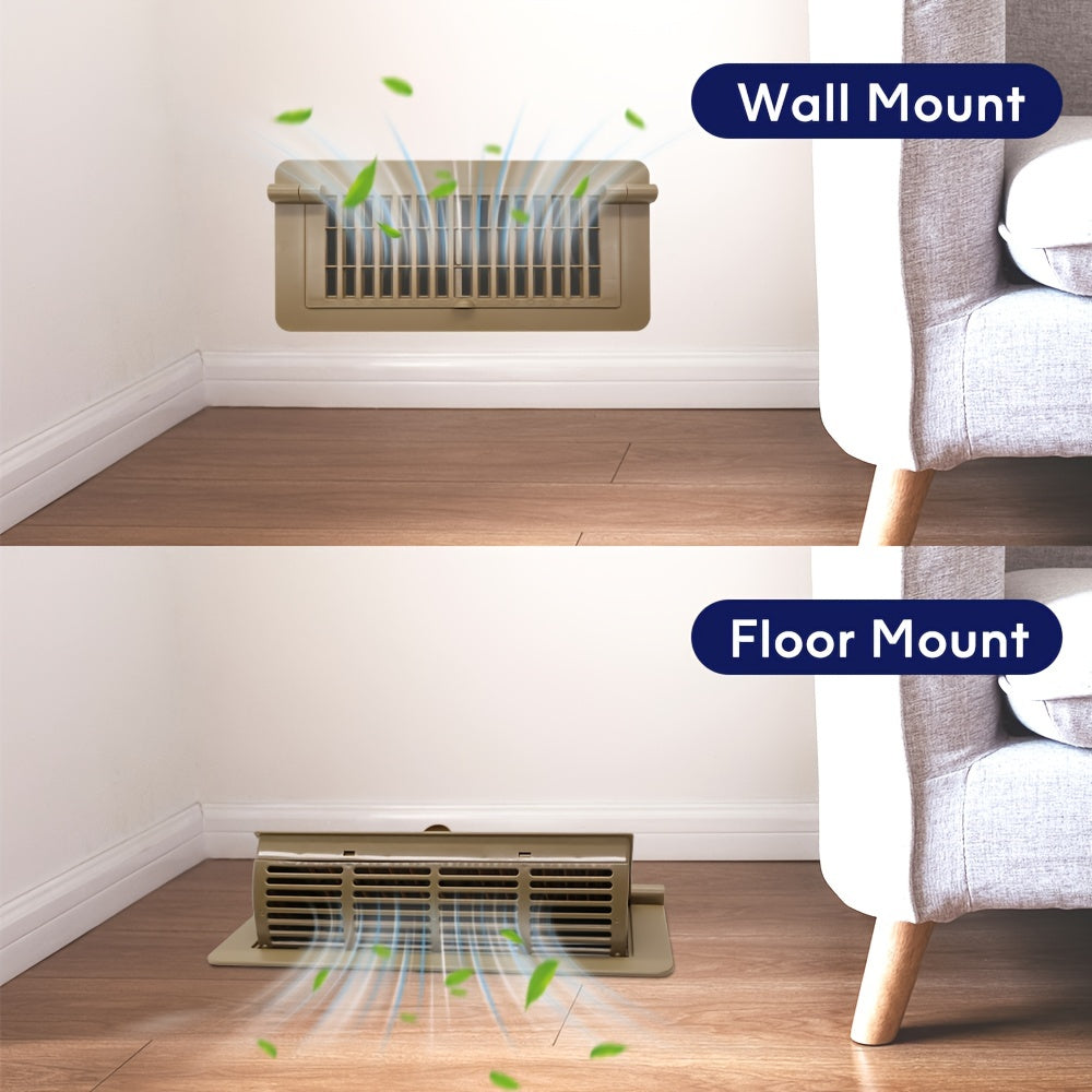 1/2/6pcs 4" x 10" Floor Vents - Heavy Duty Walkable Register, Premium Finish, Easy Adjust Air Supply Lever - For Sidewall, Home, Office, Ceiling