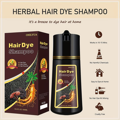Blonde Brown Hair Dye Shampoo 3 in 1 – Instant Hair Color for Men & Women, Natural Brown Dye, Long-Lasting, Works in Minutes, Perfect for Halloween