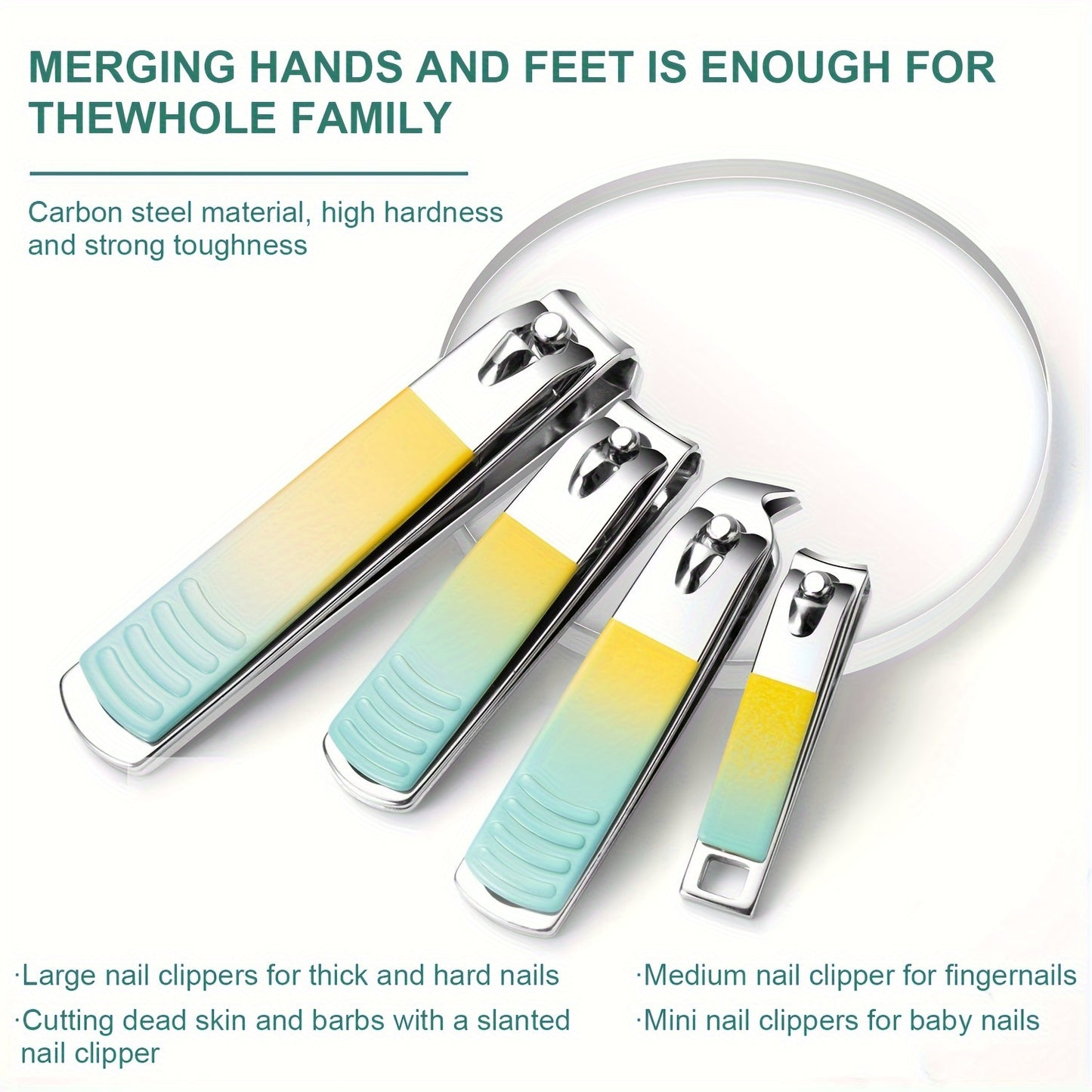 Manicure Set - Nail Clipper Kit for Men and Women, Toe and Finger Clippers, Personal Care Tools with Portable Travel Case, Grooming Kit Gift for Family and Friends (Gradient Color)