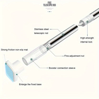 Adjustable Tension Curtain Rod - Heavy-Duty, No-Drill Extendable Rod for Shower, Closet, Window, Towel Rack - Metal and Plastic Home Accessory