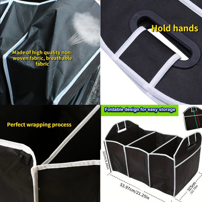 1pc Premium Universal Car Trunk Organizer - Waterproof, Foldable 3-Compartment Storage Bag with Adjustable Dividers - Ideal for SUV, Truck, Van, Sedan, and Road Trips