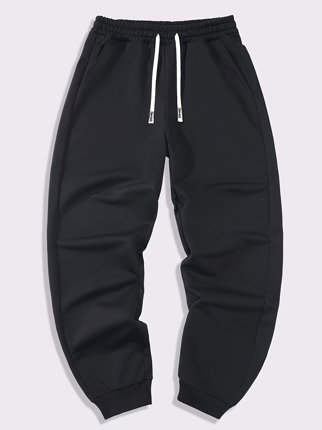 5pcs Men's Solid Color Sweatpants Set: Regular Fit, Cuffed with Drawstring & Pockets, Casual Trousers for Jogging & Outdoor Sports