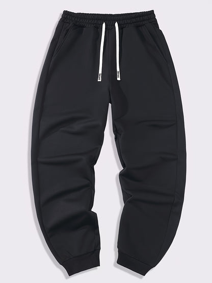 5pcs Men's Solid Color Sweatpants Set: Regular Fit, Cuffed with Drawstring & Pockets, Casual Trousers for Jogging & Outdoor Sports