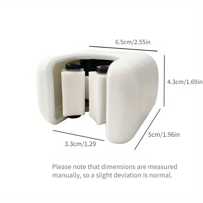3 Pack Wall-Mounted Mop & Broom Holder – Self-Adhesive Storage Hanger for Home, Kitchen, Bathroom (White Plastic)