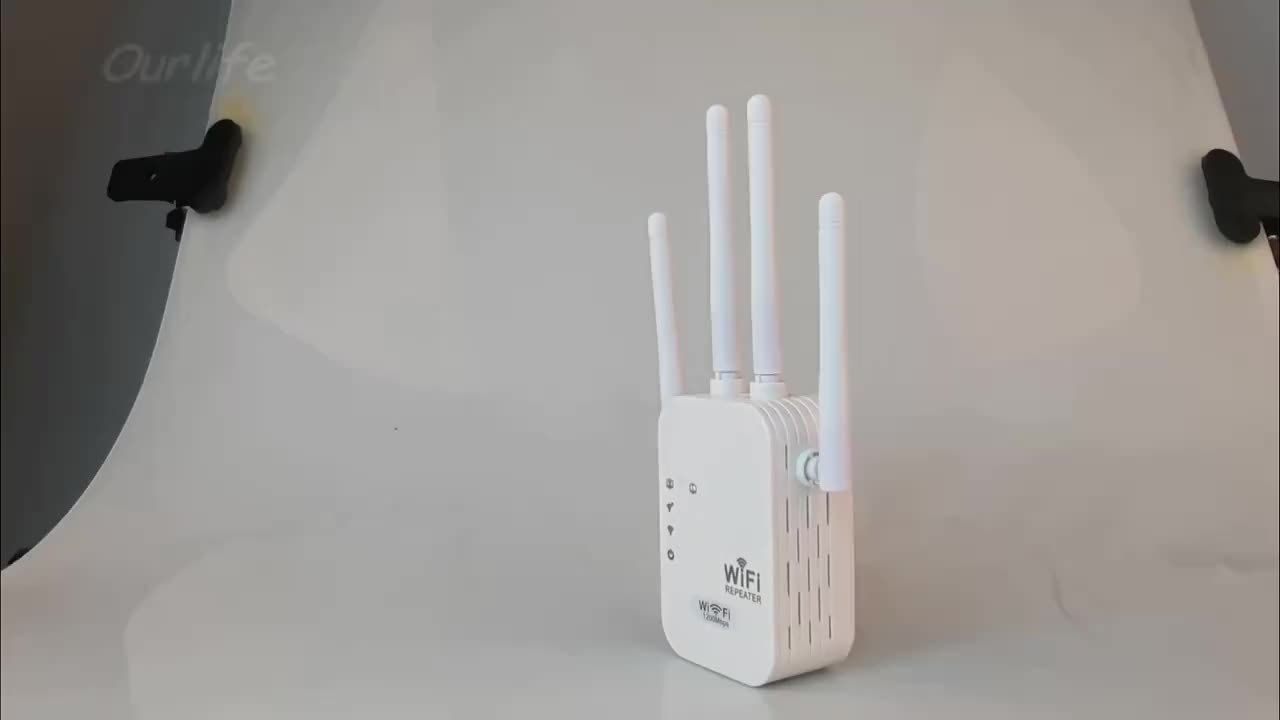 6X Stronger WiFi Extender - 1200Mbps Dual Band, 360° Coverage for 35 Devices, 4 Antennas, Ethernet Port