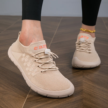 Women's Wide Toe Box Knit Sneakers: Comfortable Casual Walking Shoes