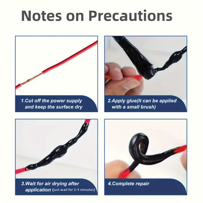 1.01/1.69oz Liquid Insulating Tape - Rubber Electrical Wire Coating, Circuit Board Repair Glue for Cable Fixes