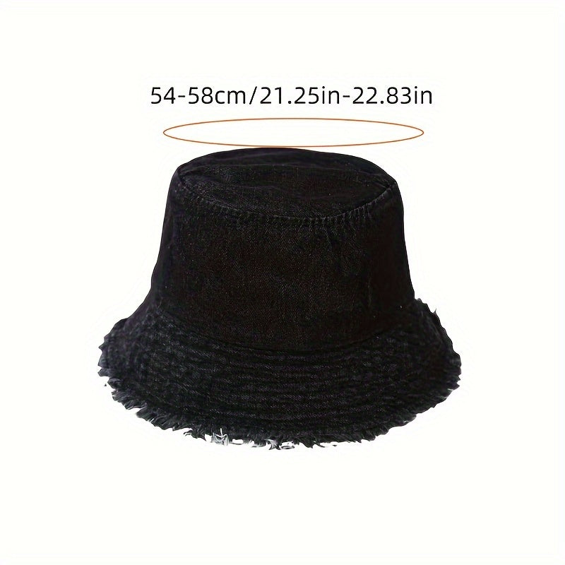 New Women's Washed Cowboy Hat - Trendy Korean Edition Sunshade & Sunscreen Hat, Versatile Fisherman Hat for Face Protection