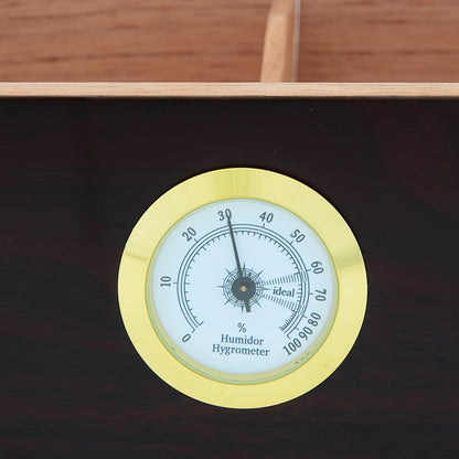 Cigar Humidor for 30-50 Cigars - Cigar Box with Hygrometer and Humidifier for Optimal Storage