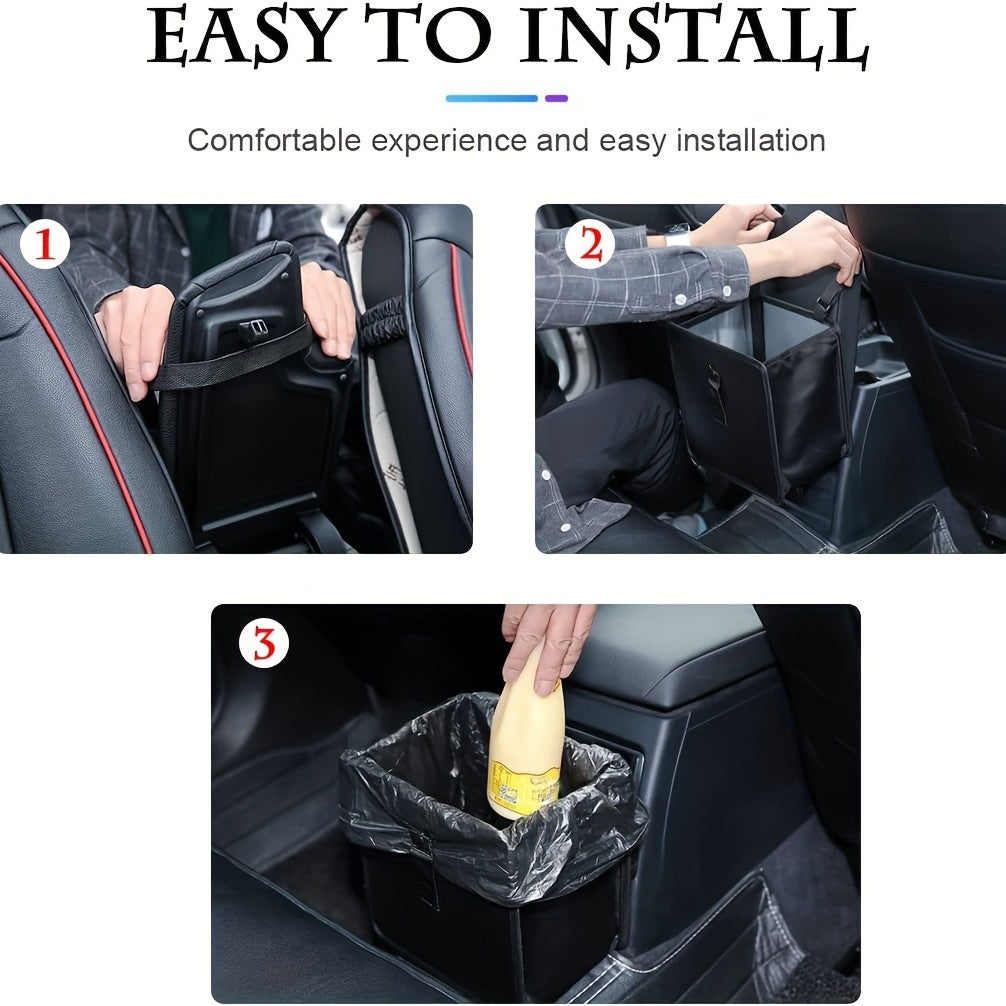 Foldable Car Trash Can – Waterproof, Leakproof Storage Bag with Large Capacity, Car Interior Organizer for Men & Women