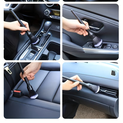 Premium Car Interior Detailing Brush - Soft Bristle Dusting Brush for Dash and Interior Cleaning (Black)