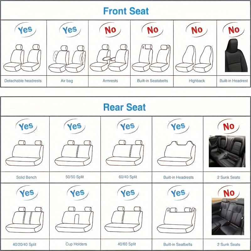5 Seats Car Seat Cover – SUV Waterproof PU Leather Full Set Car Seat Cushion – Universal Fit for All Vehicles