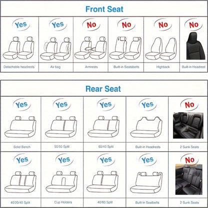 5 Seats Car Seat Cover – SUV Waterproof PU Leather Full Set Car Seat Cushion – Universal Fit for All Vehicles
