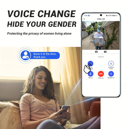 Smart Visual Dingdong Doorbell - 2.4GHz WiFi, HD Night Vision, 480P, APP Remote Video, Two-Way Call, 72 Hours Cloud Storage, Voice Change Function