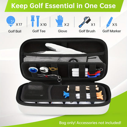 Golf Glove Holder with Shaper and Dividers - Storage for Balls, Tees, and Divot Tools, Ideal Golf Gift for Men (Bag Only)