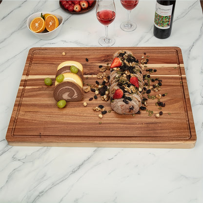 XXL Acacia Extra Large Cutting Board – Premium Kitchen Chopping Board for Meal Prep, Cheese Serving, and Food Presentation – Durable, Easy to Clean, Crack & Scratch Resistant