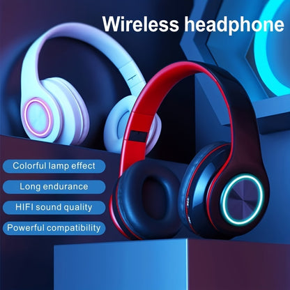 Wireless In-Ear Foldable Luminous Headphones - Colorful LED Lights, Built-in Microphone, FM, SD Card Slot, Wired Option for School, Tablet, PC, TV, Phone, Ideal Travel Gift