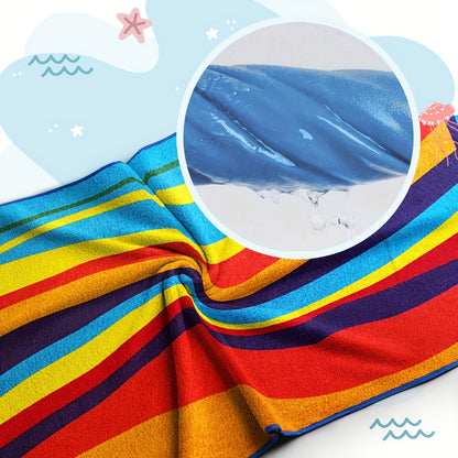Extra Large Striped Beach Towel – Ultra-Soft Microfiber, Quick-Dry & Sand-Free, Ideal for Travel, Yoga, Camping, and Swimming, Machine Washable