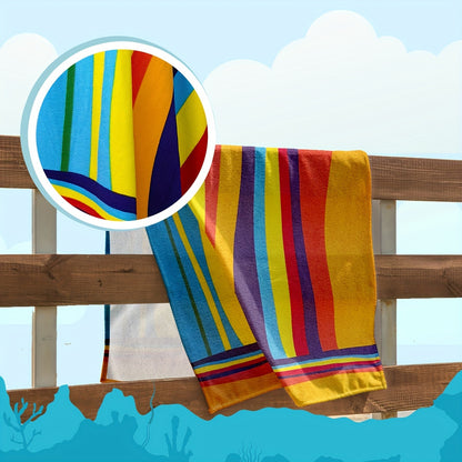 Extra Large Striped Beach Towel – Ultra-Soft Microfiber, Quick-Dry & Sand-Free, Ideal for Travel, Yoga, Camping, and Swimming, Machine Washable