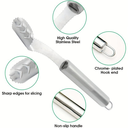 Multifunctional Serrated Stainless Steel Pepper Corer and Seed Remover - Upgrade Your Kitchen Essentials!