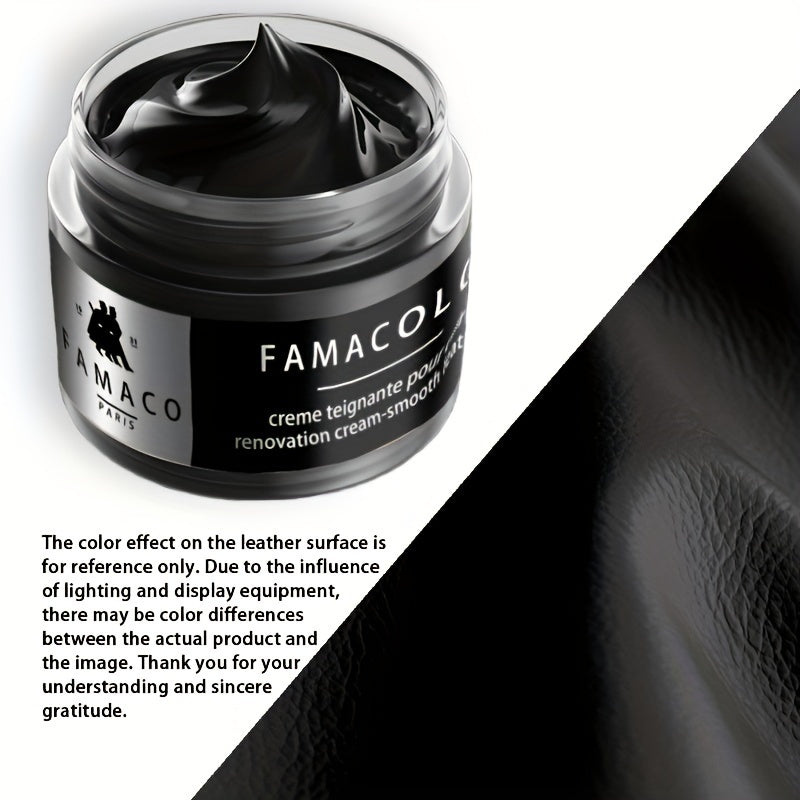 FAMACOL Leather Color Restorer Cream – 1.69oz Black Dye for Leather Repair & Refurbishment, Non-Toxic for Sofa, Shoes, Bags