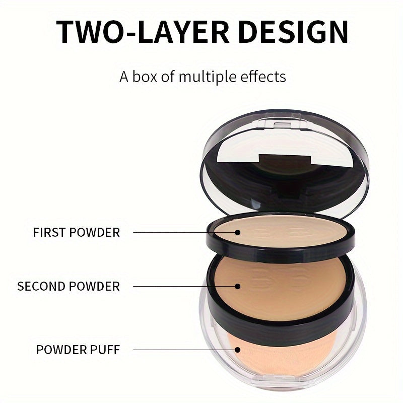3 Color BB Cream Powder – Double-Layer Design for Oil Control and Concealing, Contains Plant Squalane for a Perfect Natural Makeup Look
