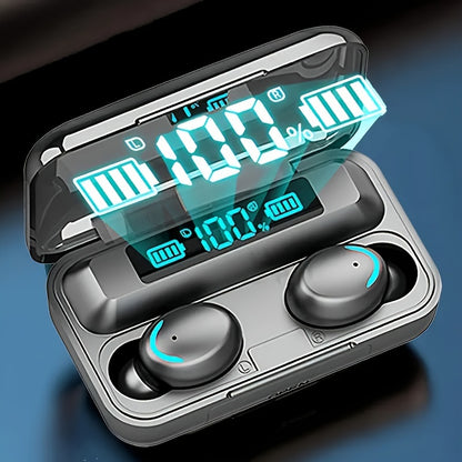 TWS Wireless Earbuds F9 – Hi-Fi Stereo Sound, Sport Headset with LED Display Charging Case – In-Ear Wireless Earphones for iPhone and Android, Ideal for Gaming and Sports