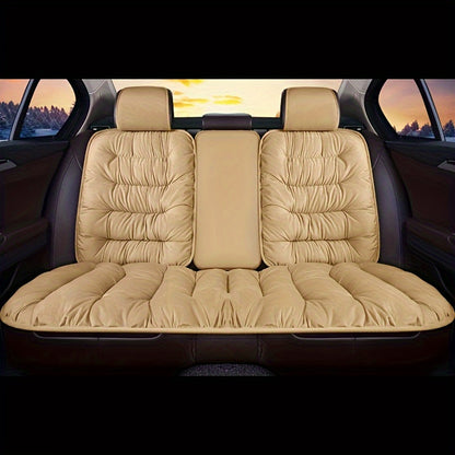 Thickened Winter Car Rear Seat Cushion – Warm Plush Cushion for 5-Seater Cars with Backrest, Single Chair Cushion