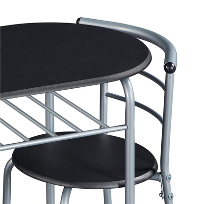 Costoffs Modern Round Compact Dining Table and 2 Chairs Set - Space-Saving Table Set for Kitchens, Apartments, and Dorm Rooms