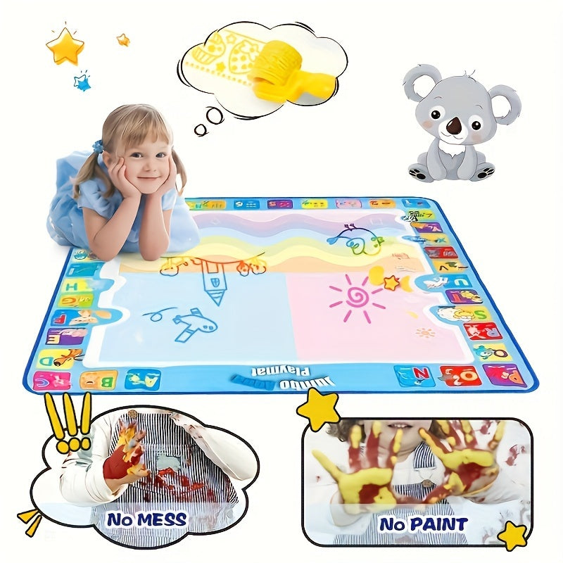 Big Magic Watercolor Canvas Toys - Educational Painting Mats, No-Mess Graffiti, Fun Printing Roller, Perfect Christmas Gift
