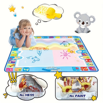 Big Magic Watercolor Canvas Toys - Educational Painting Mats, No-Mess Graffiti, Fun Printing Roller, Perfect Christmas Gift
