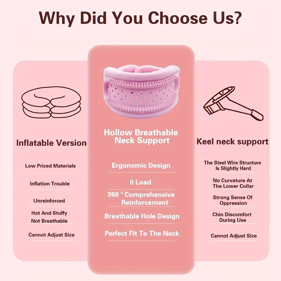 Breathable Silicone Neck Support Brace – Anti-Slouch Travel and Office Neck Collar for Men and Women, Cervical Spine Alignment, Pain Relief and Swelling Reduction