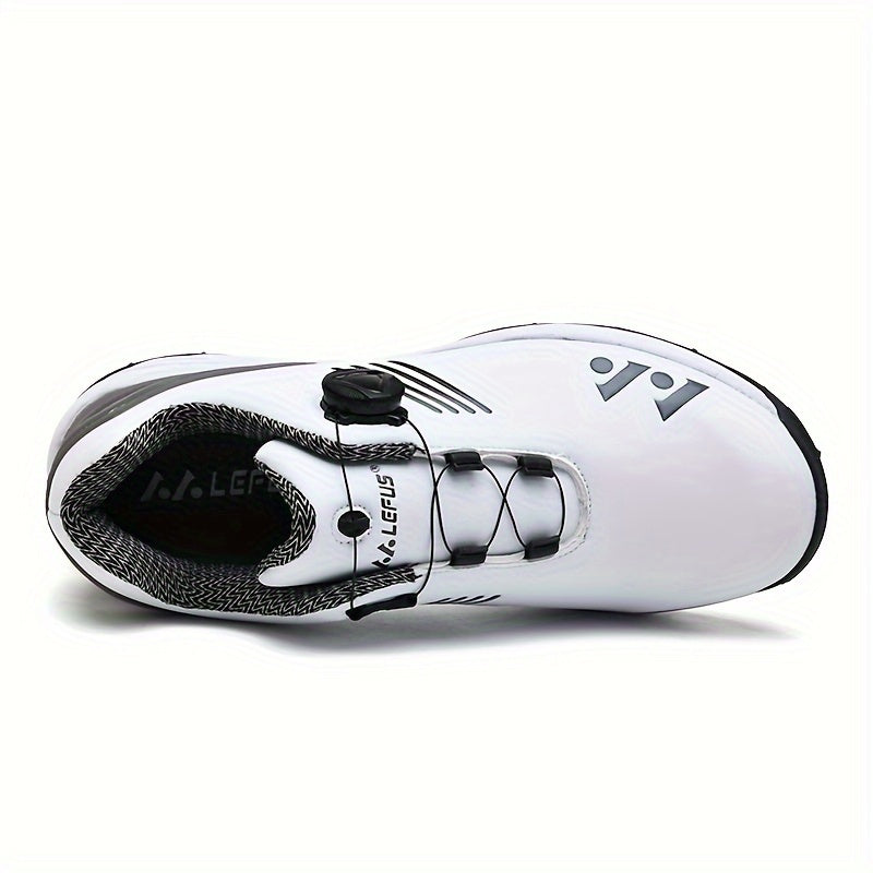Men's Golf Shoes - Waterproof, Non-Slip Sports Sneakers with Swivel Button for Maximum Comfort