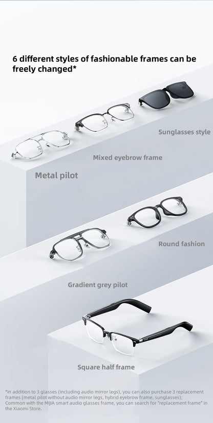 Xiaomi Mijia Smart Audio Glasses Lite Joyful Edition — Bluetooth 5.2 Headset with Noise Reduction, Ultra-Long Standby & Detachable Design